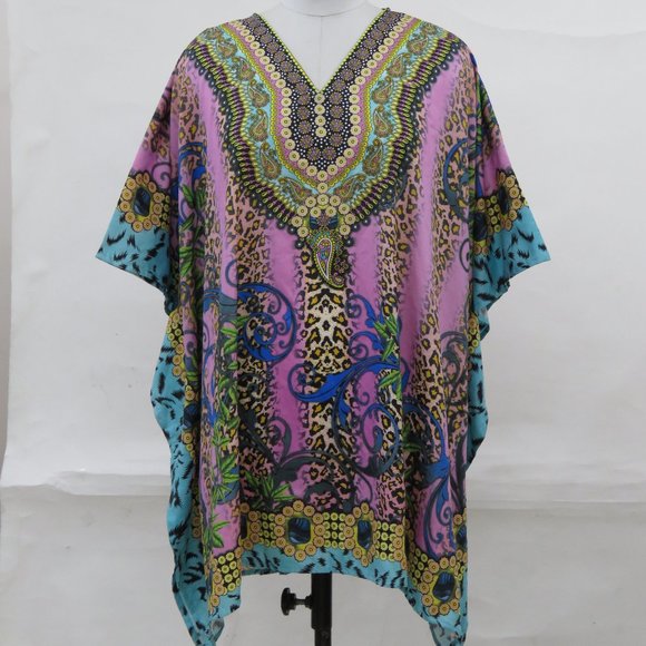 Gypsie Blu Tops - Gypsie Blu Animal Print Short Kaftan Summer Wear kimono sleeves beach wear
